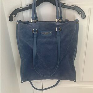 Blue Suede Tote Bag